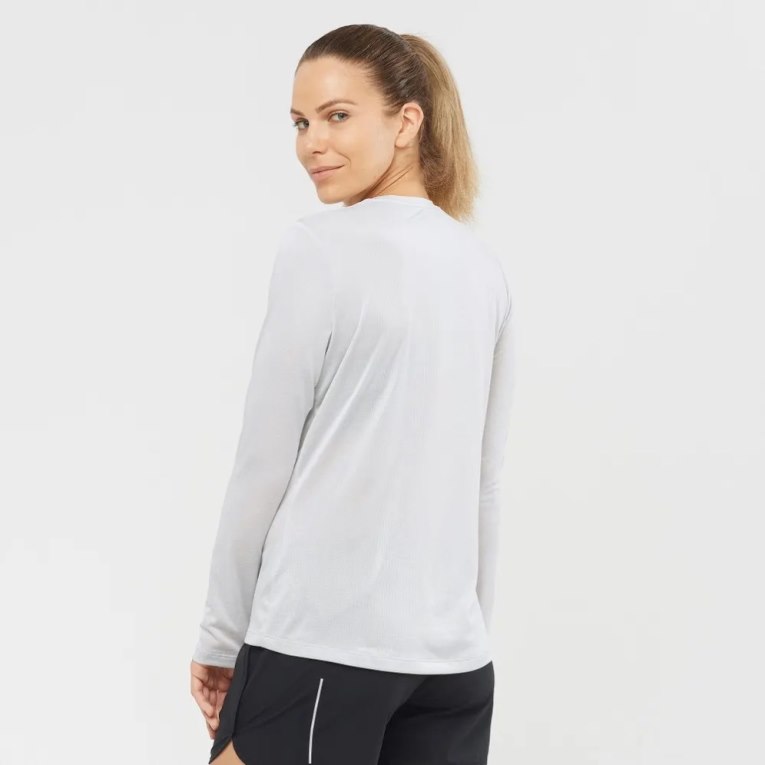 Camiseta Salomon Agile Long Sleeve Feminino Branco | PT M69203